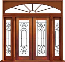 iron grille: door in frame